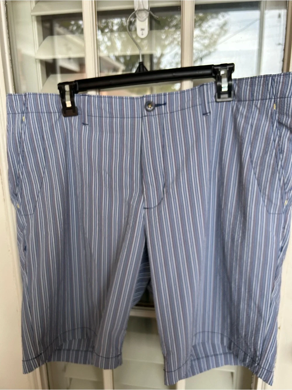 Tommy Bahama Blue and White Striped Men's Shorts